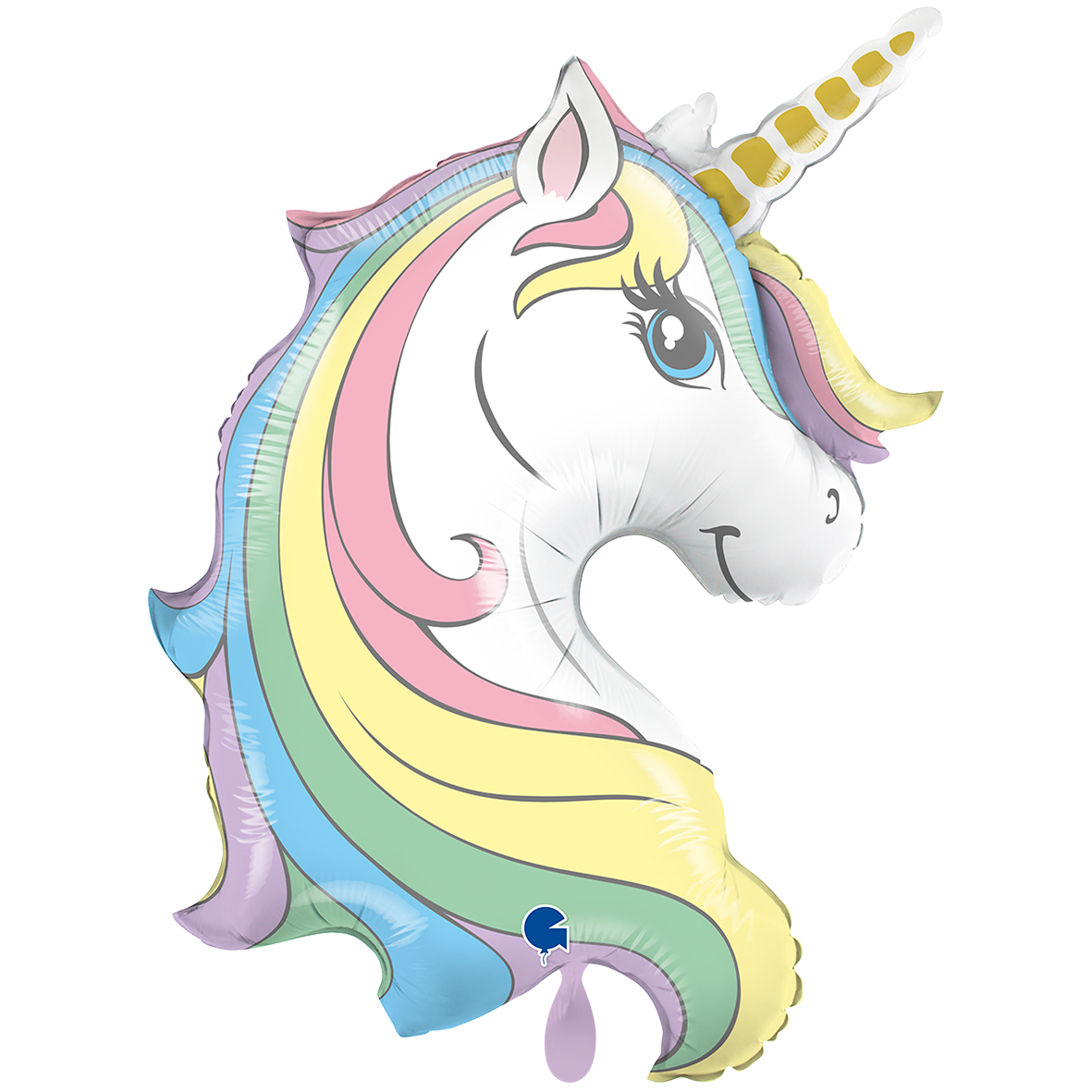 1 Ballon XXL - Tête de Licorne Macaron