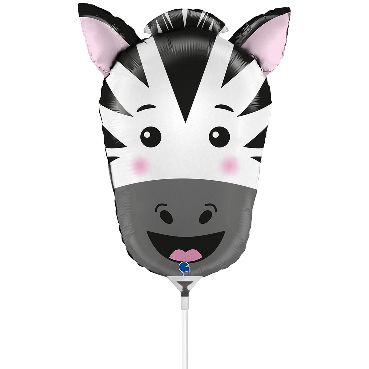 10 Miniballonnen Luchtgevuld - Zebrahoofd (Onverpakt)