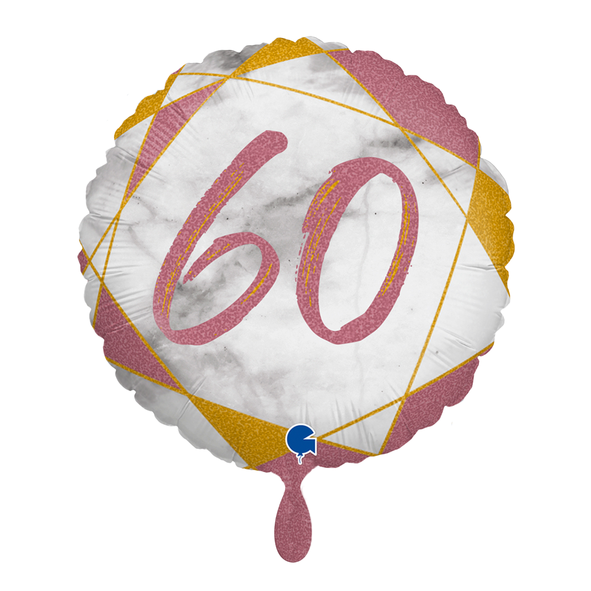 1 Ballon - Marble Mate 60 Or Rose