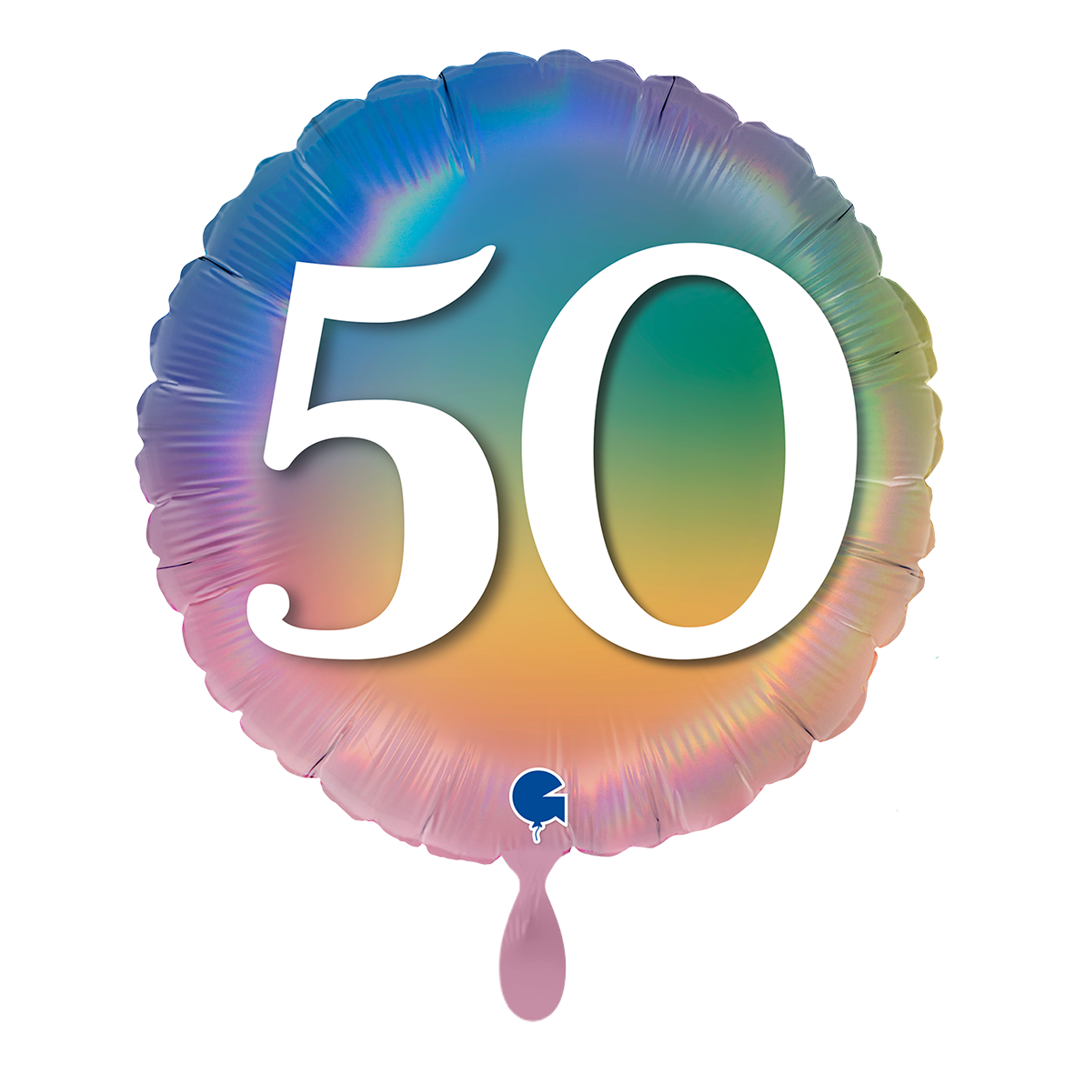 1 Ballon - Happy 50 Kleurrijke Regenboog