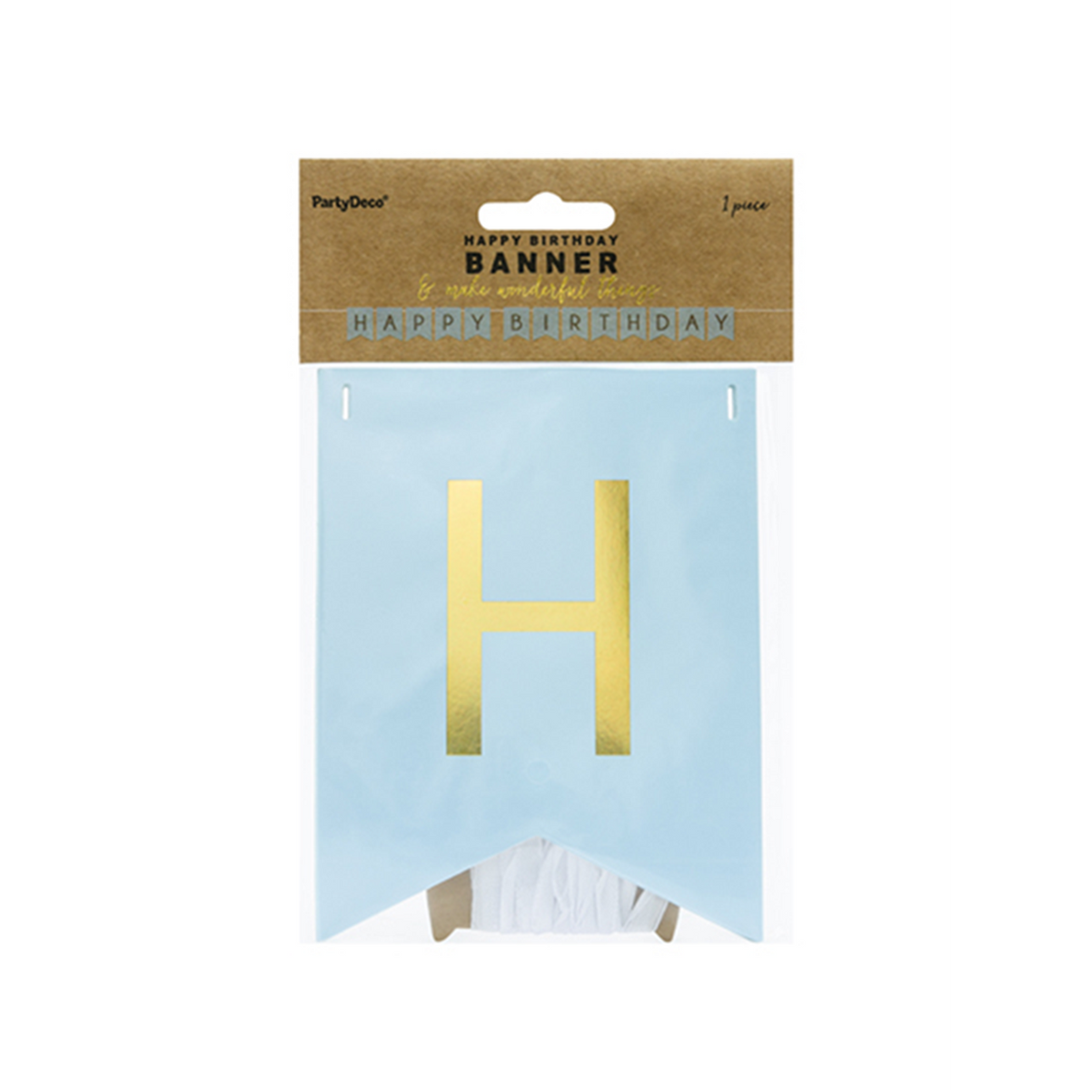 1 Banner slinger - Happy Birthday - Lichtblauw