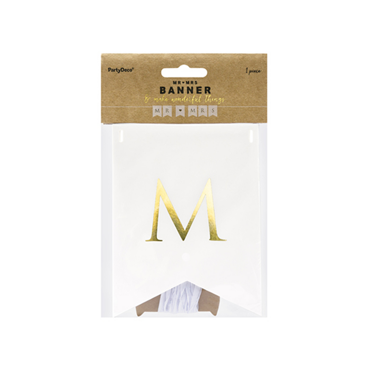 1 Guirlande de fanions - Mr & Mrs - Blanc