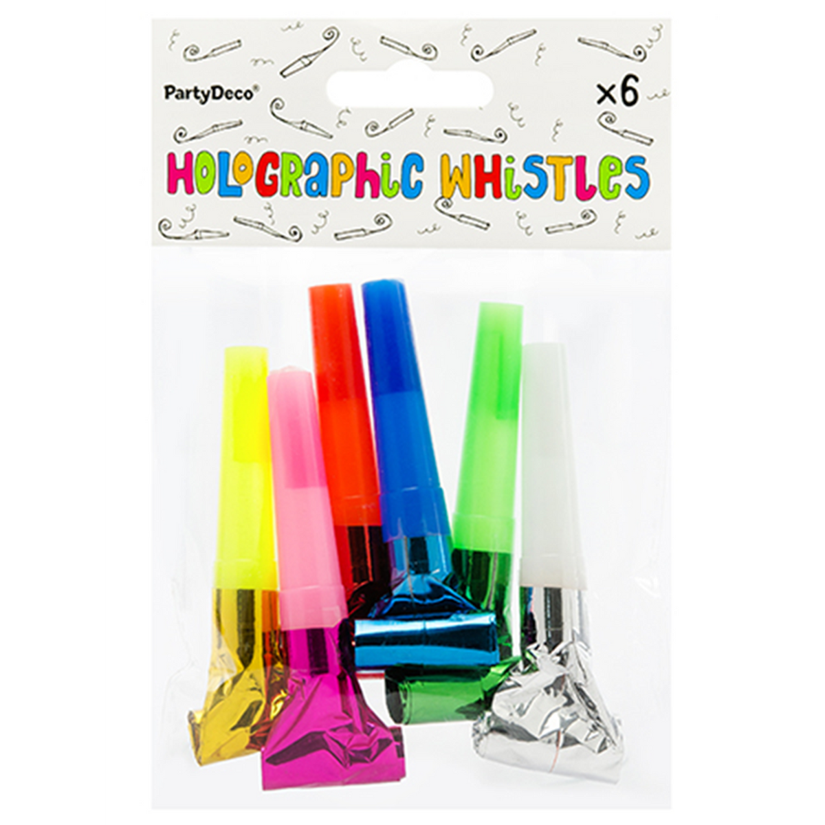 6 sarbacanes de fête - Multicolore