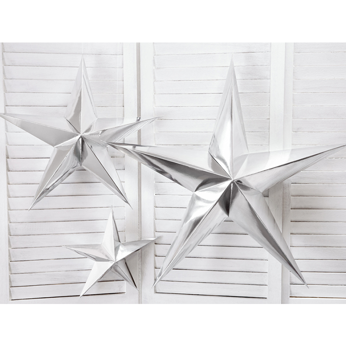 1 Paperstar - 70 cm - Zilver