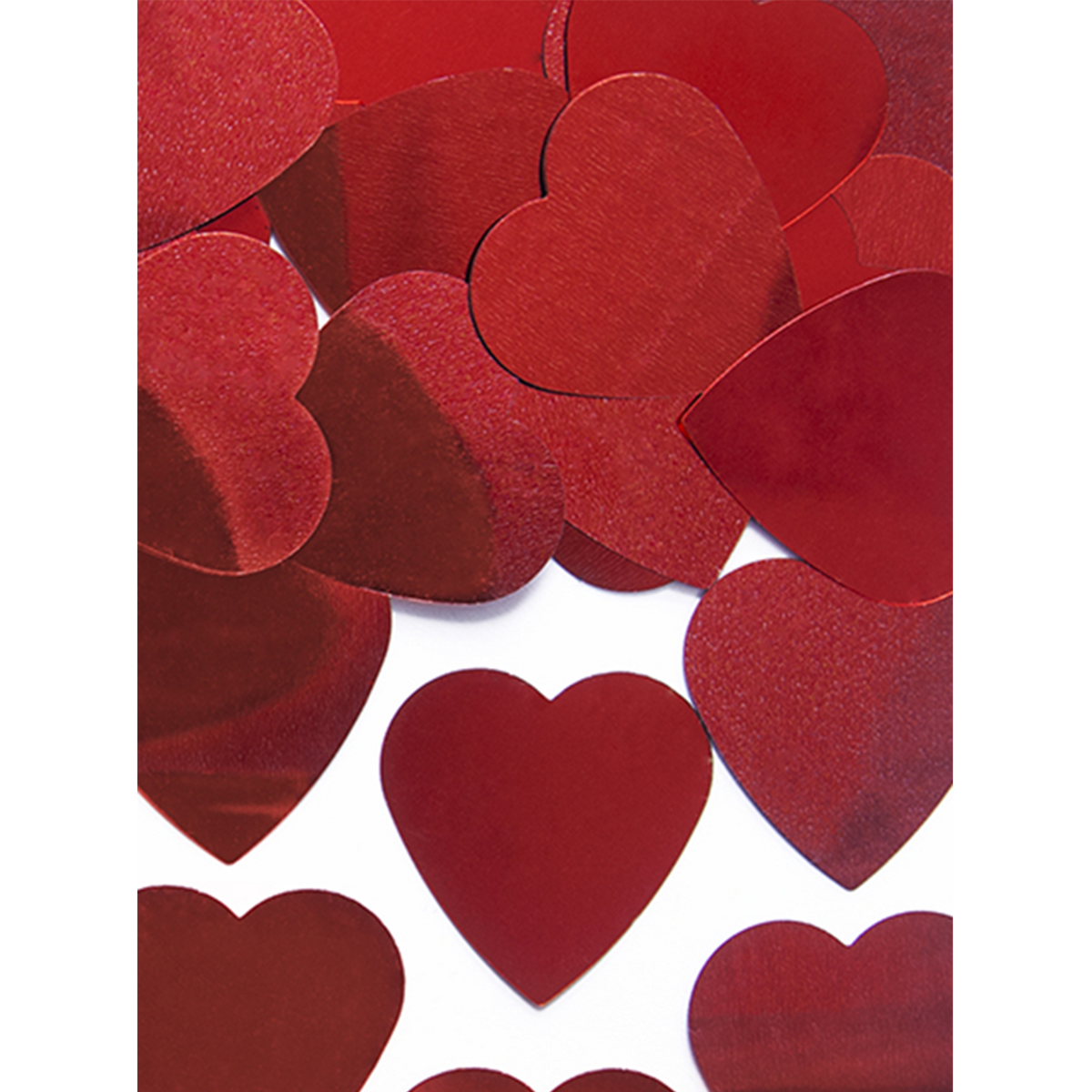 10g metallic confetti - rode harten - 25mm