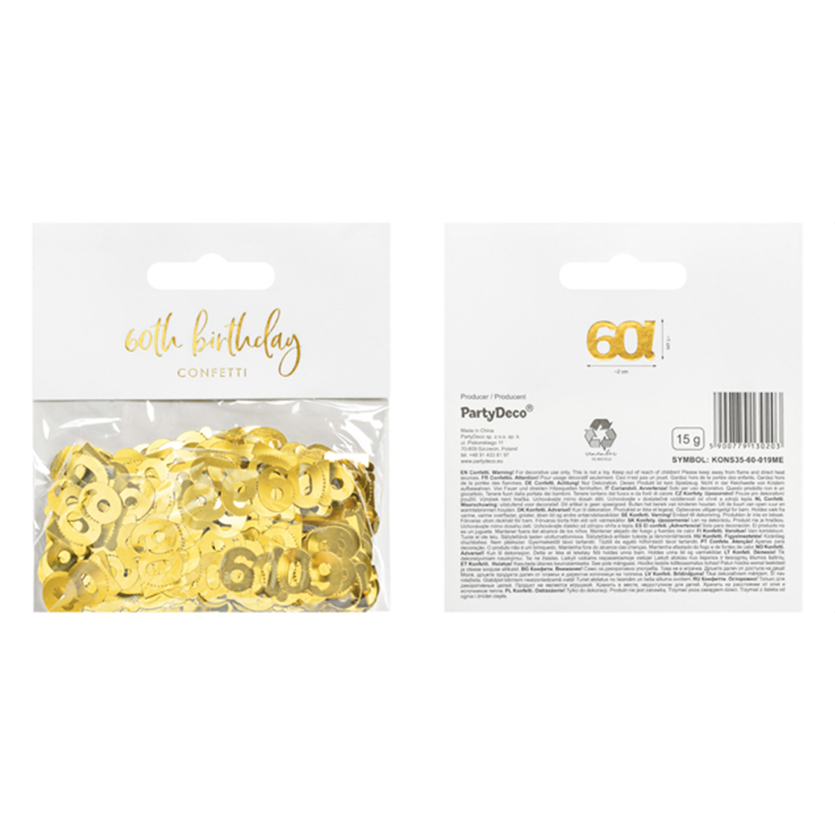 15g confettis métalliques - 60 or