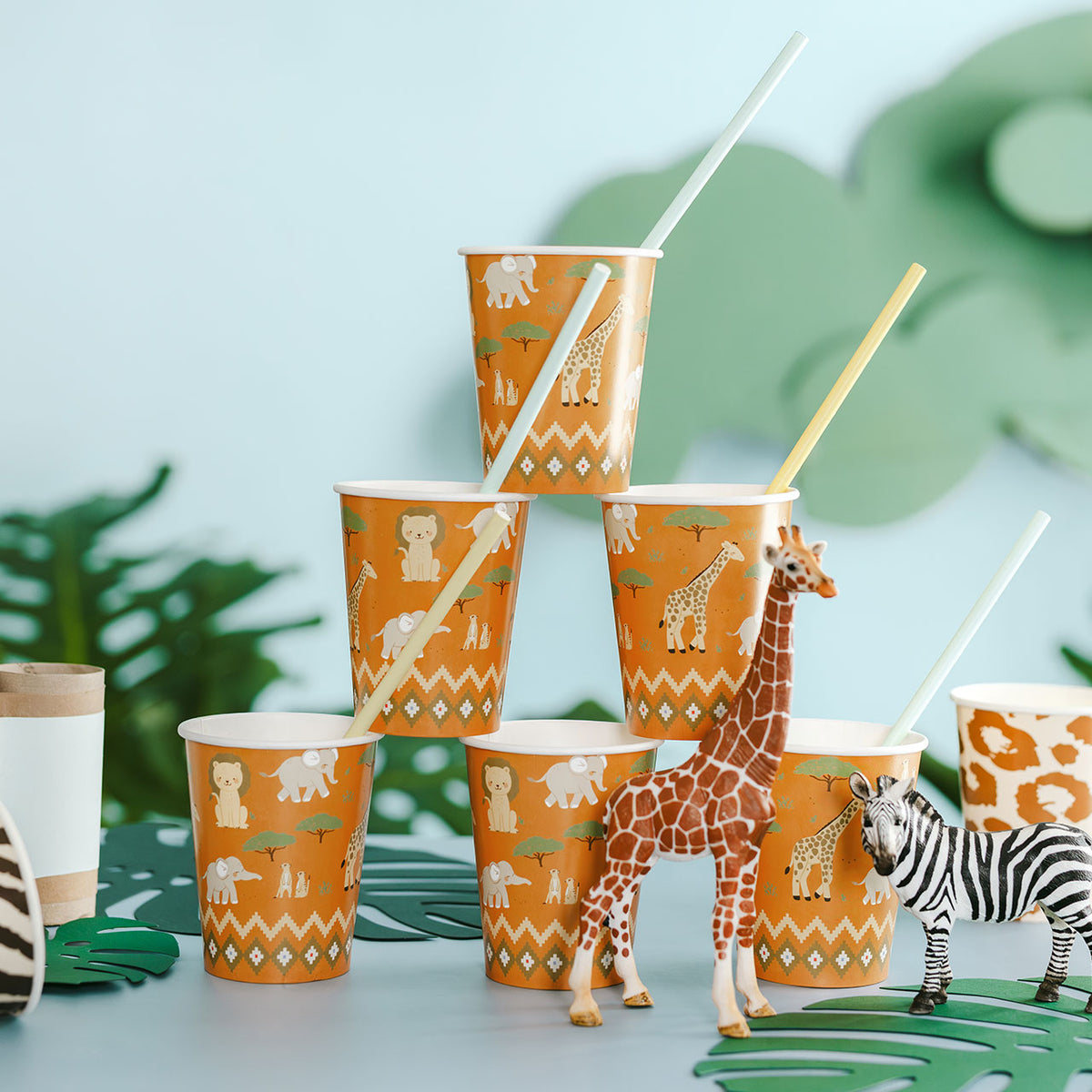 6 gobelets en carton - Safari