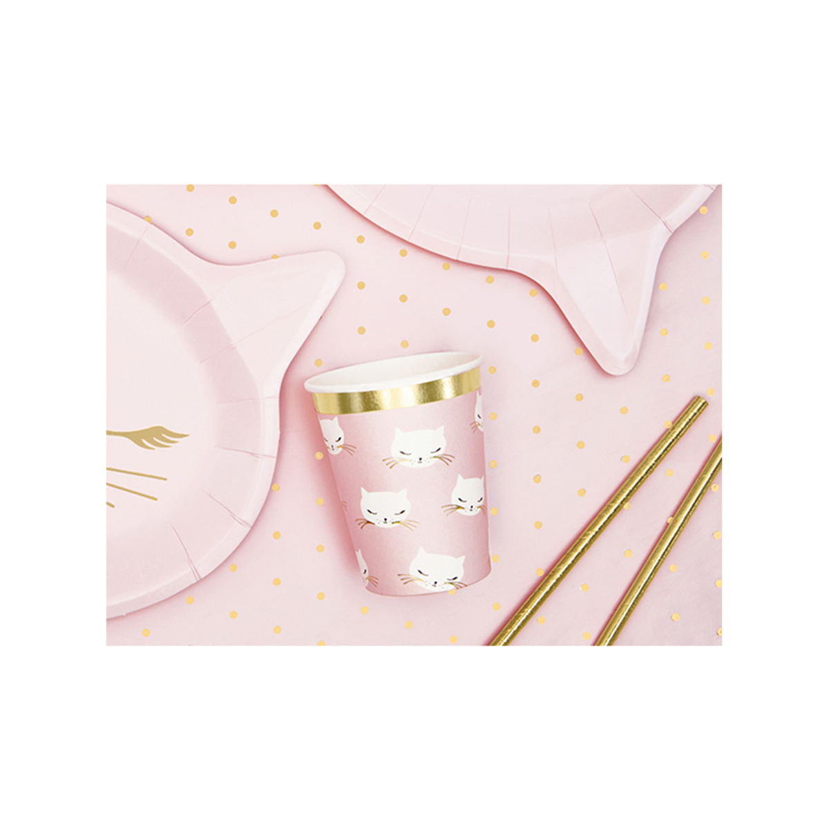 6 gobelets en carton Trend - 200ml - Chat
