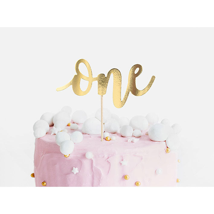1 Cake Topper - ONE - Or