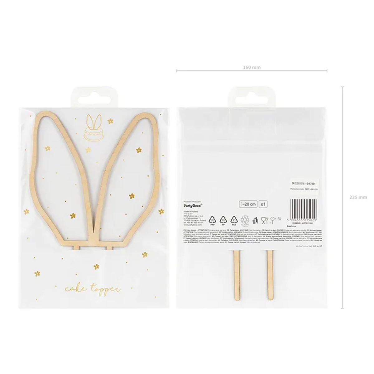 1 Cake topper oreilles de lapin