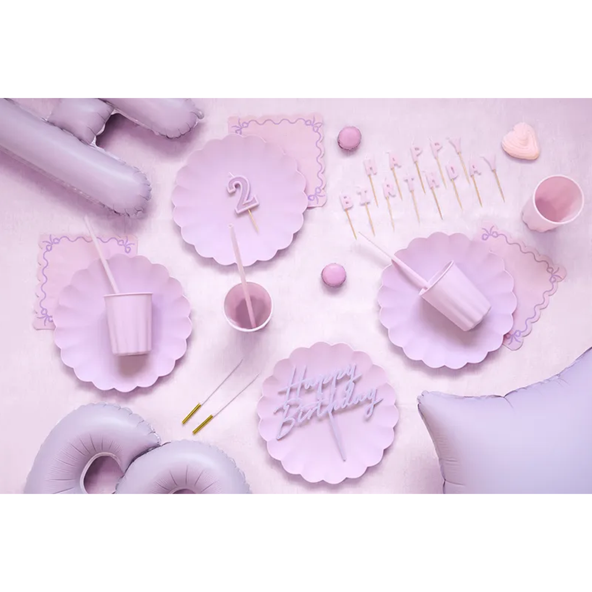 1 Cake Topper en acrylique - Joyeux Anniversaire Violet