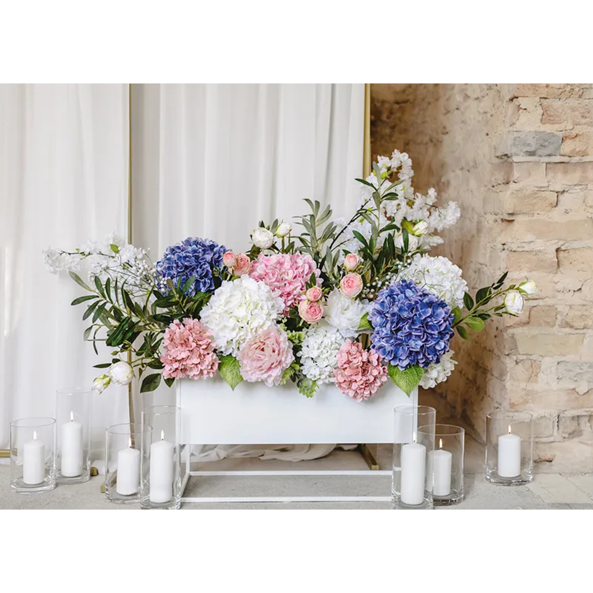 1 Kunstbloem - Hortensia - 35 cm - Lichtroze