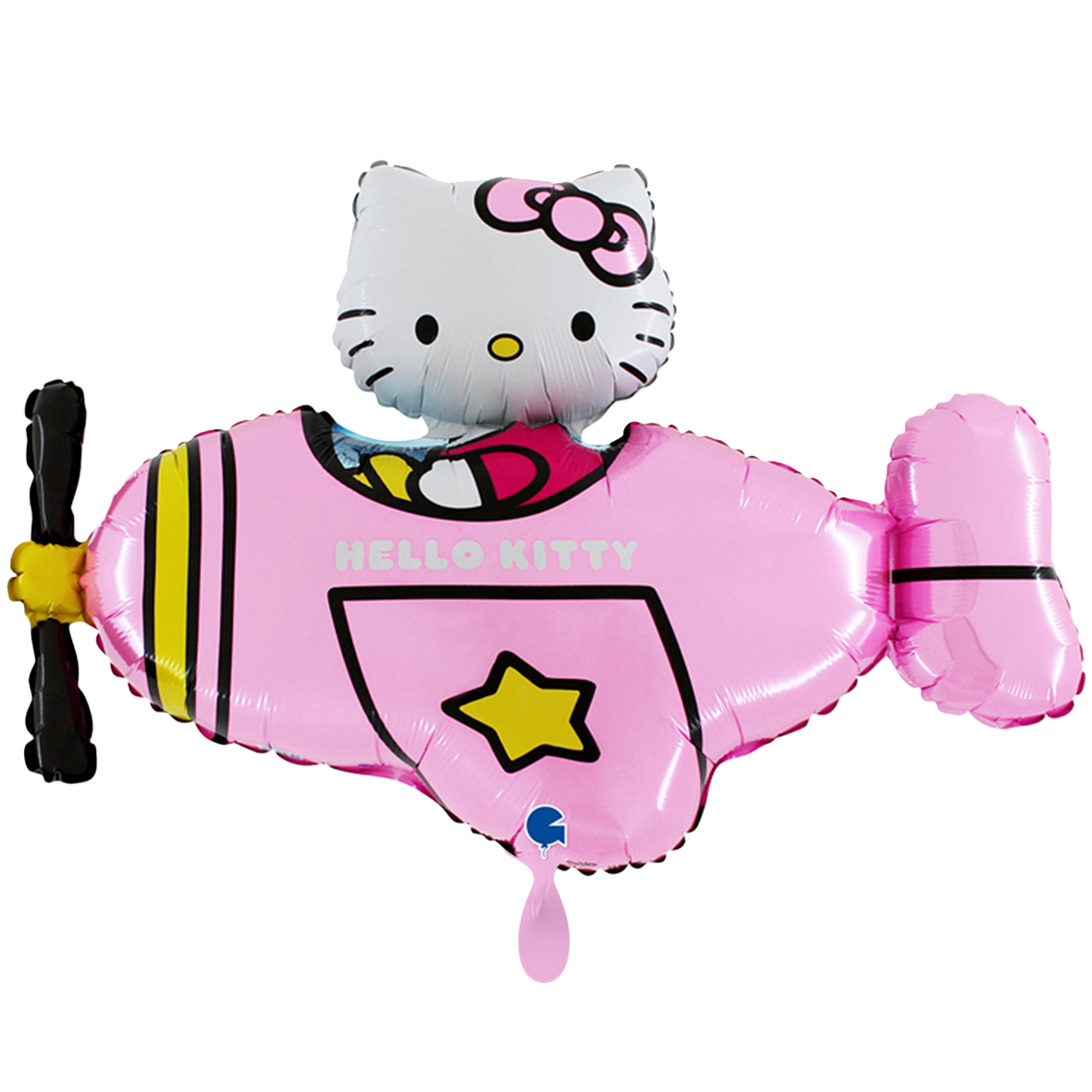 1 Ballon XXL - Avion Hello Kitty rose