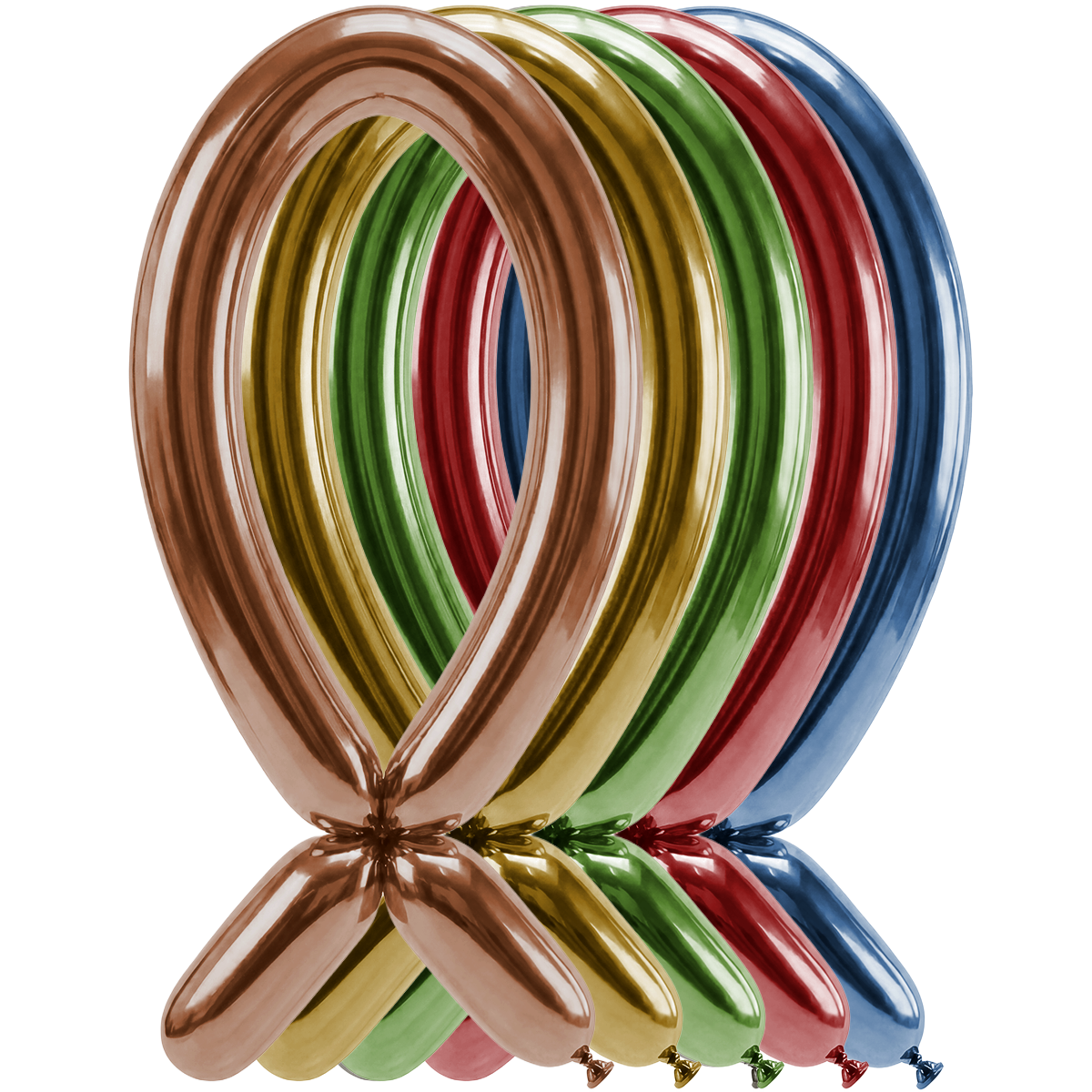 50 ballons à sculpter - Embout vers le haut - 5x152cm - Assortiment Reflex