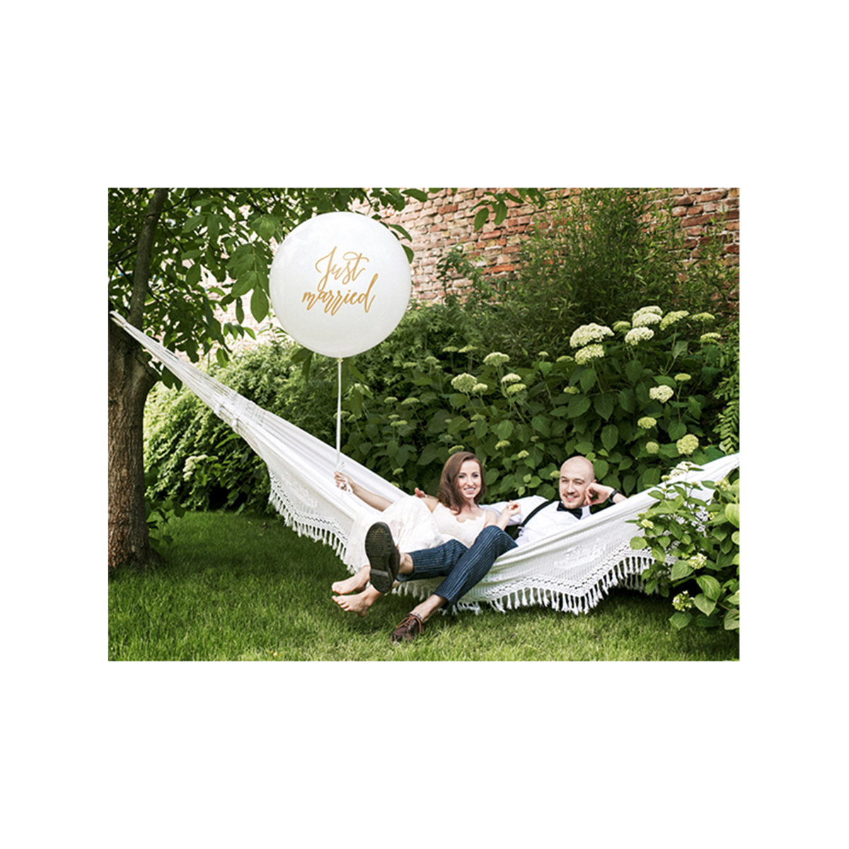 1 Ballon géant - Ø 1 m - Just Married - Doré