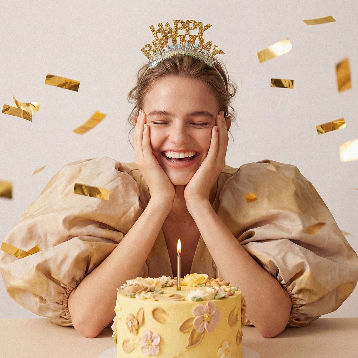 1 Diadeem - Happy Birthday - Goud