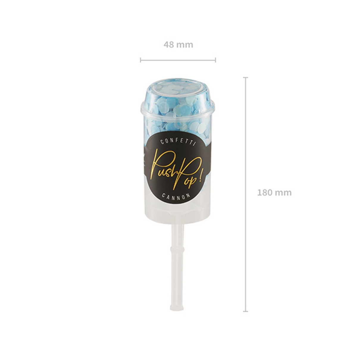 1 Konfetti Push Pop - Blauw & Mint