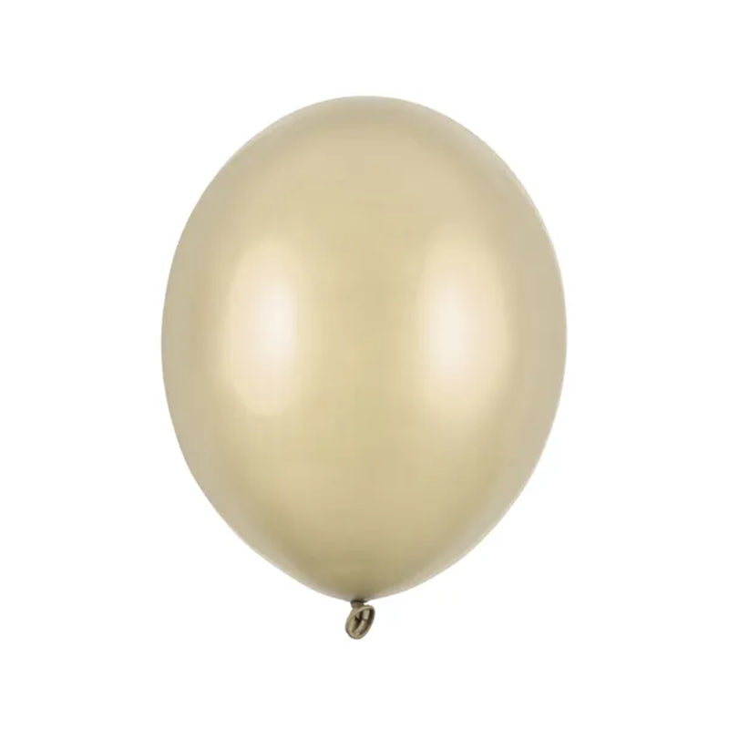 10 ballons de baudruche - Ø 27 cm - Or froid métallique