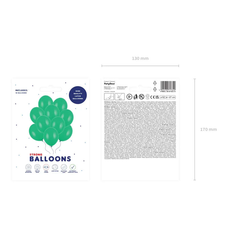 10 ballonnen - Ø 27cm - Pastelgroen