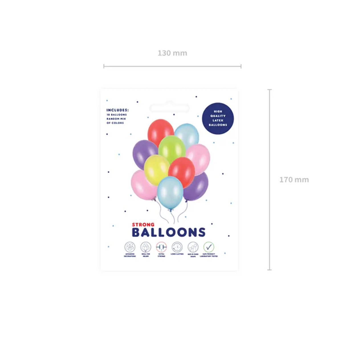 10 ballons de baudruche - Ø 30cm - Métallique - Couleurs assorties