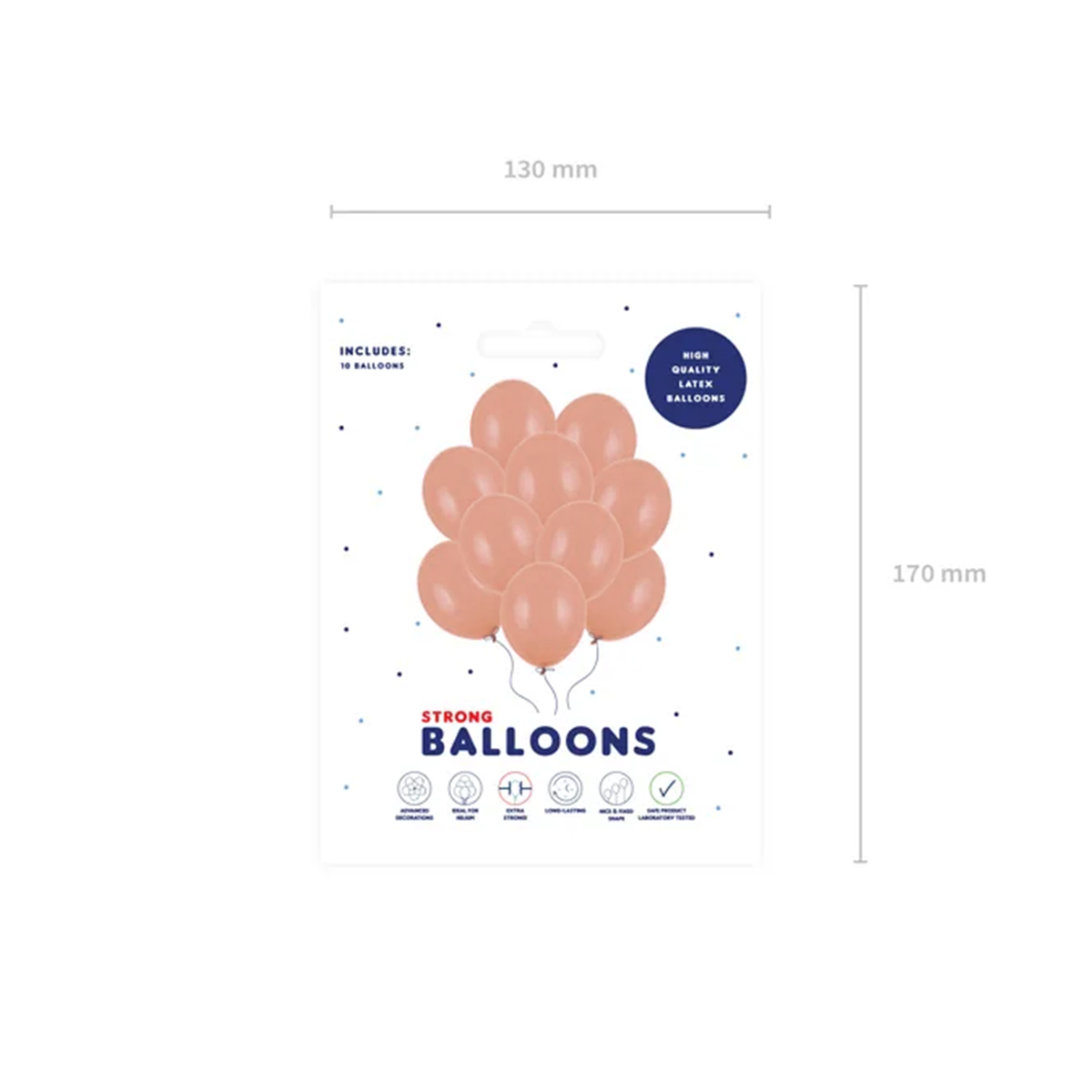 10 ballons de baudruche - Ø 30cm - Métallisé - Rose Doré