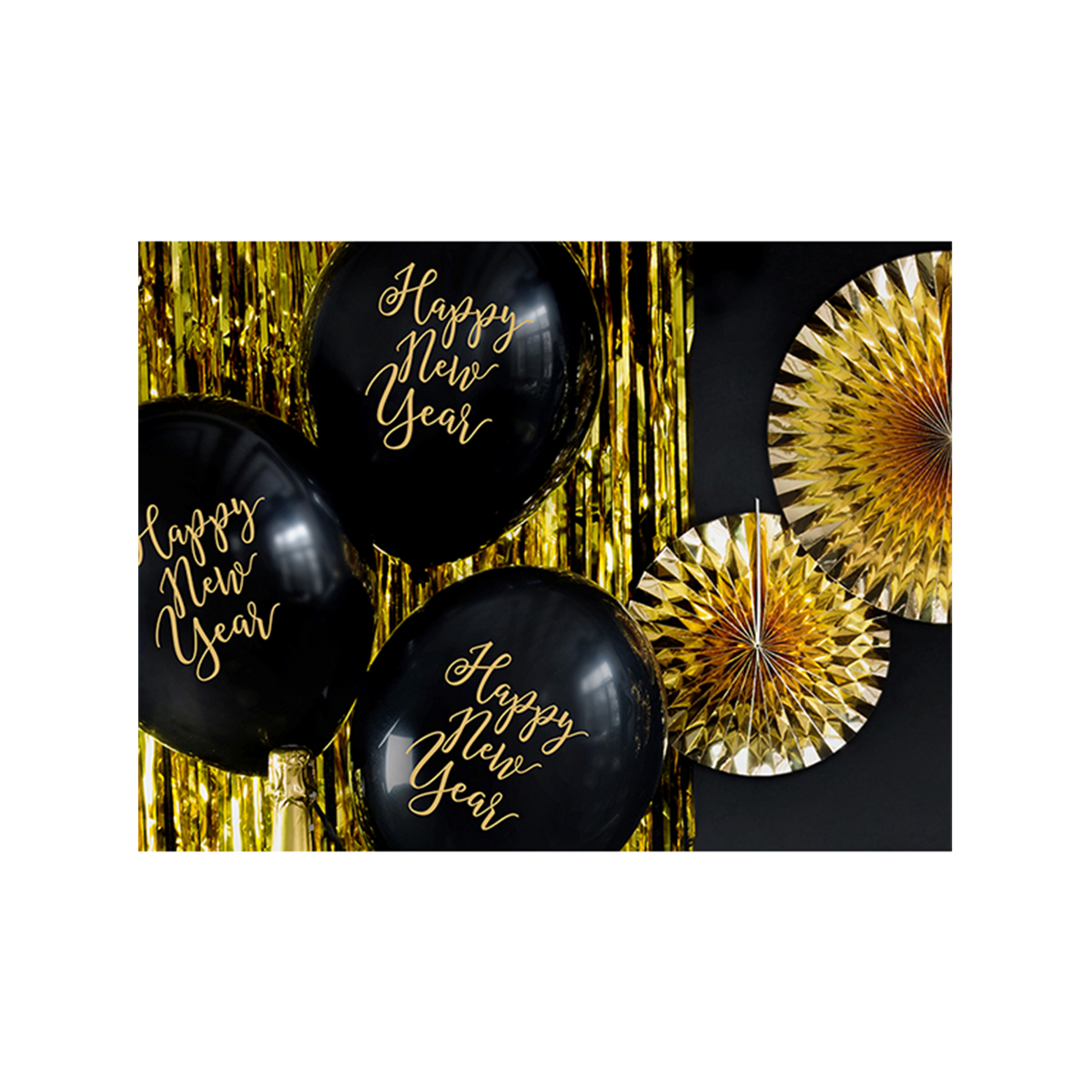 6 Ballons à motifs - Ø 30cm - Happy New Year