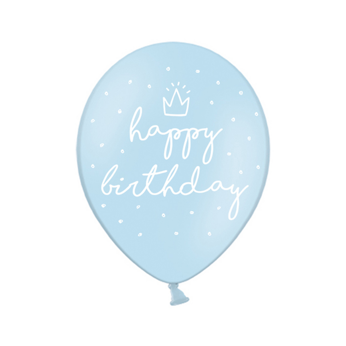 6 ballons à motifs - Ø 30cm - joyeux anniversaire - Bleu clair