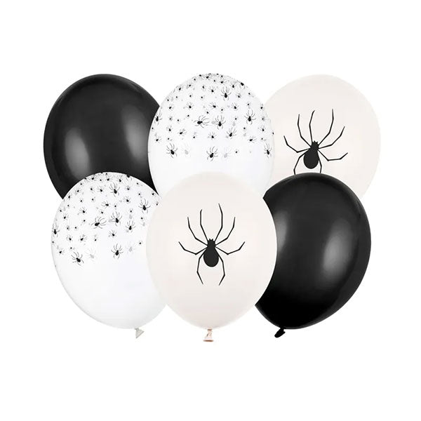 6 ballons à motifs - Ø 30 cm Spiders