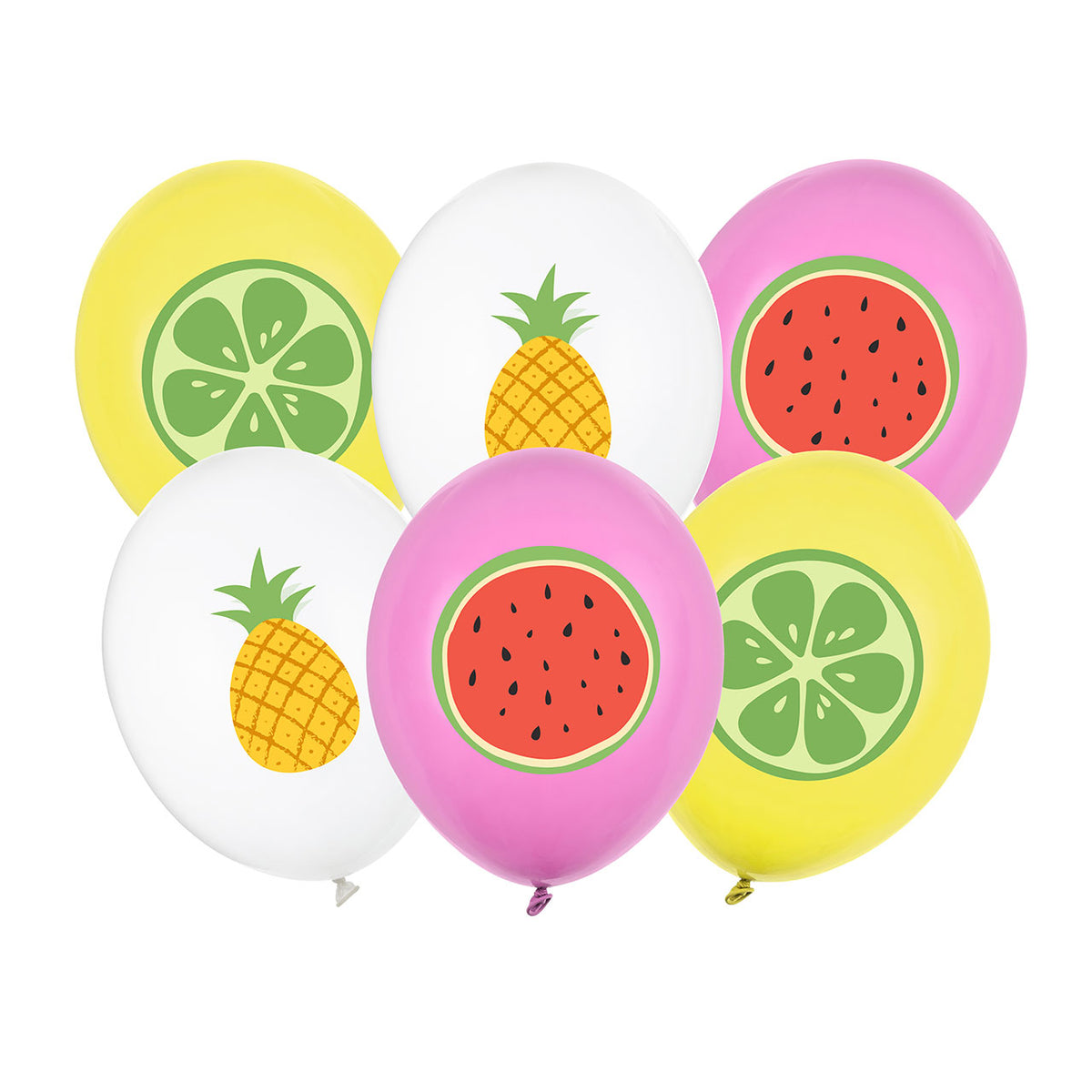 6 thema-ballonnen - Fruit - 30cm