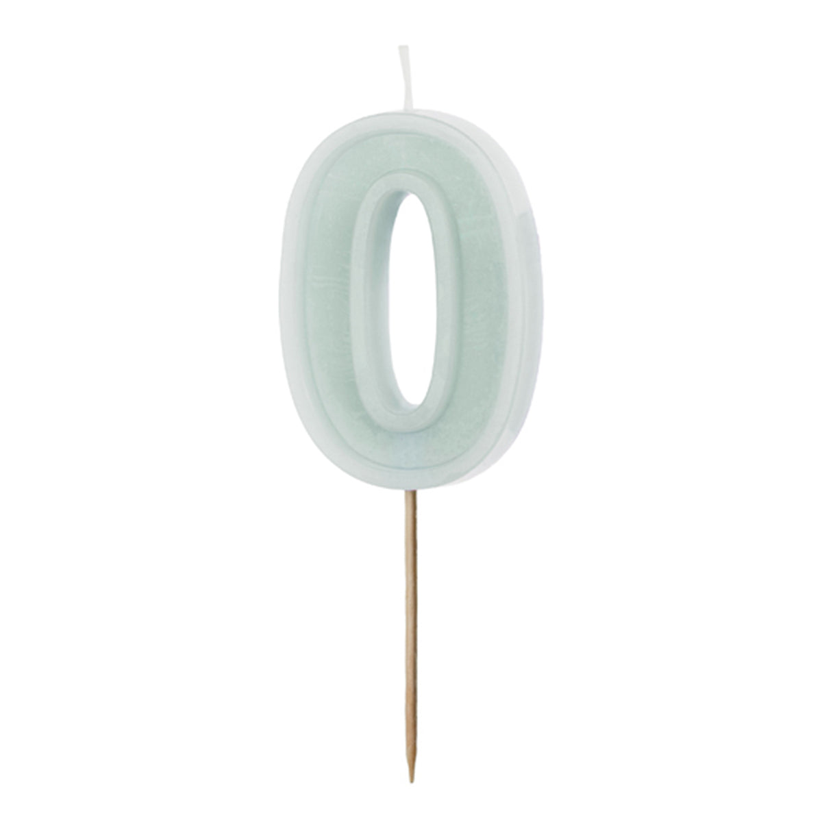 1 bougie d'anniversaire - Chiffre 0 - Menthe