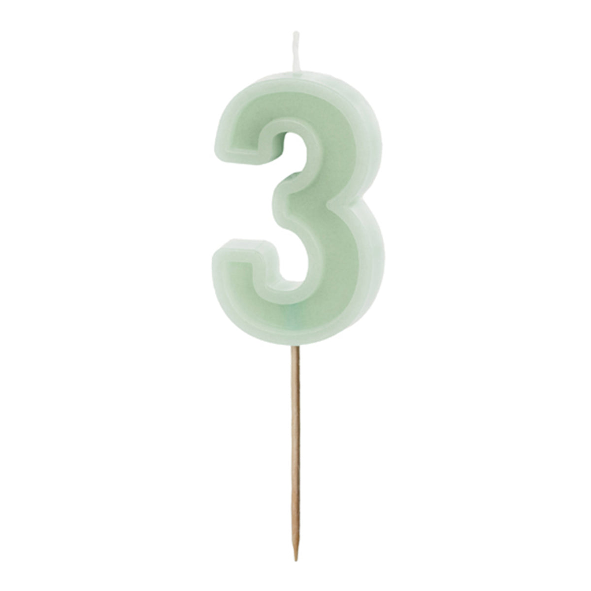 1 bougie d'anniversaire - Chiffre 3 - Vert