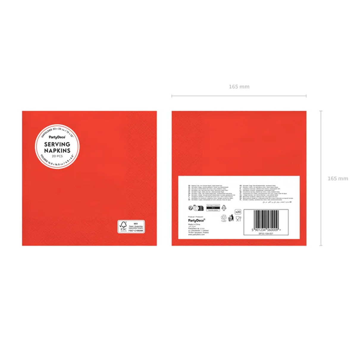 20 serviettes - rouge