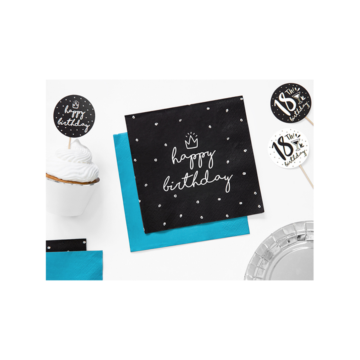 20 Servetten Trend - 33cm - Happy Birthday Black