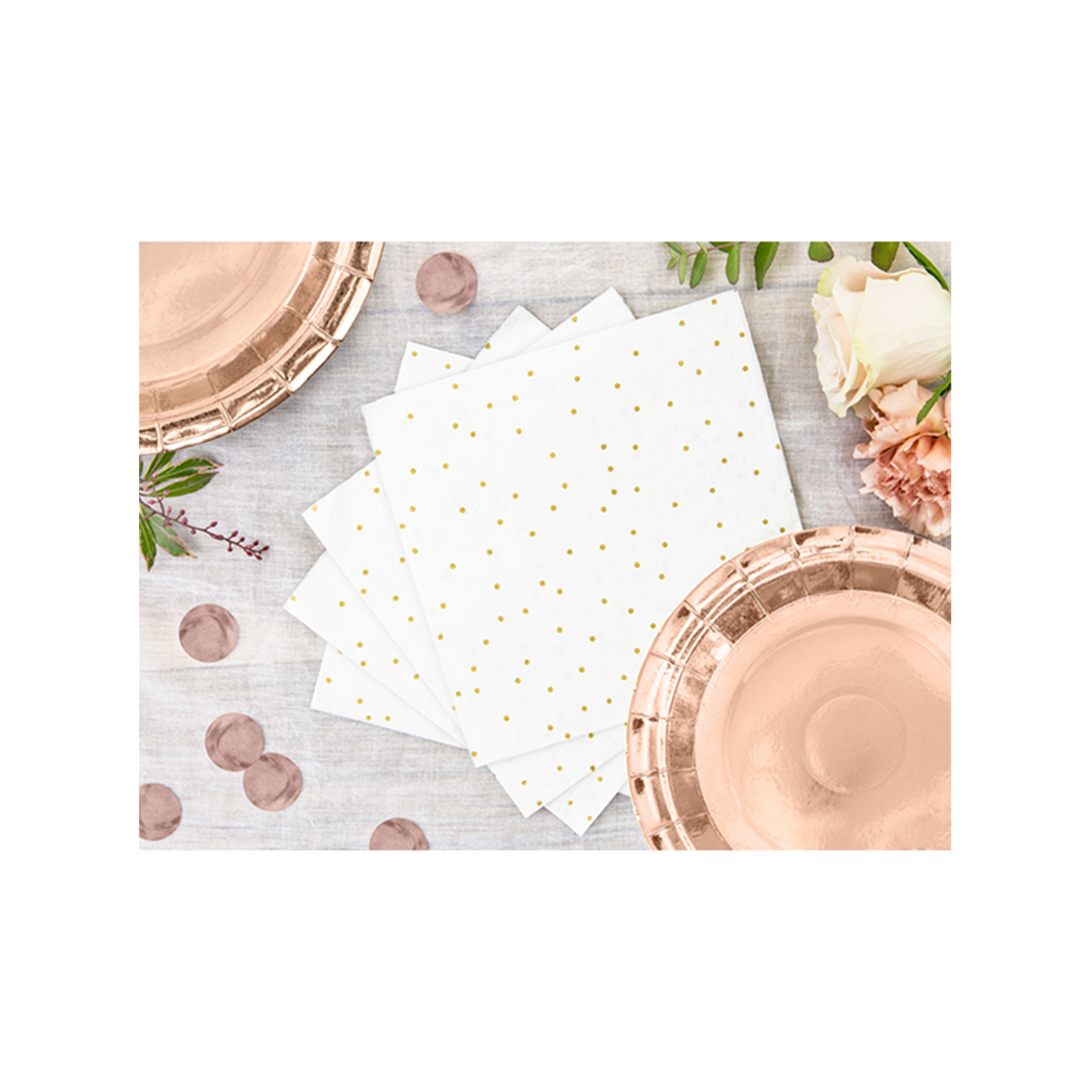 20 servetten Trend - 33 cm - wit met stippen