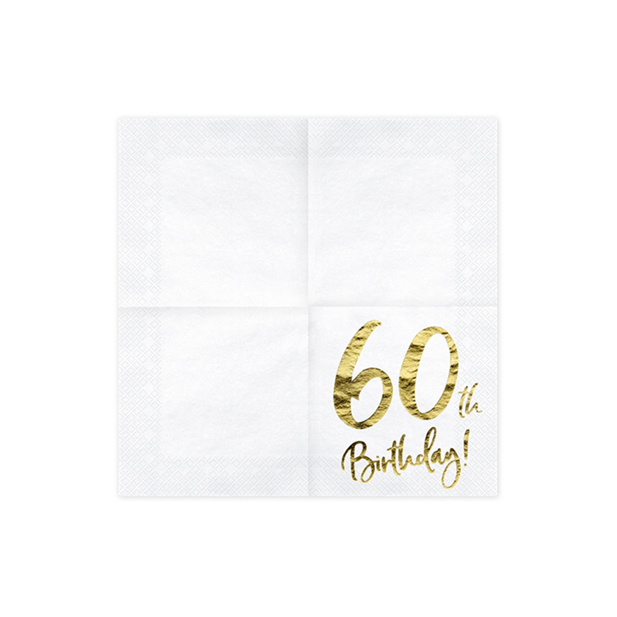 20 serviettes tendance - 33 cm - 60e anniversaire