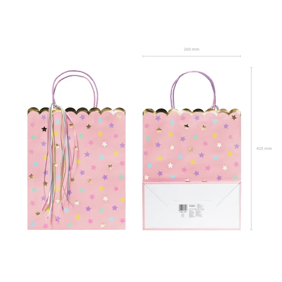 1 sachet cadeau - étoiles rose clair