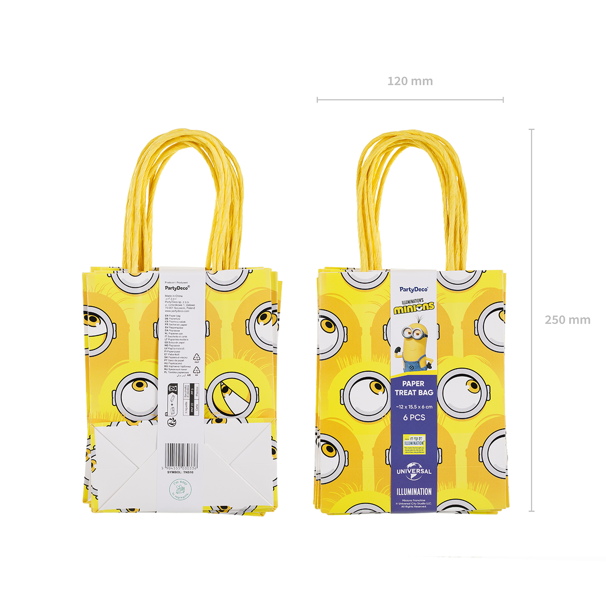 6 sacs cadeaux en papier - Les Minions
