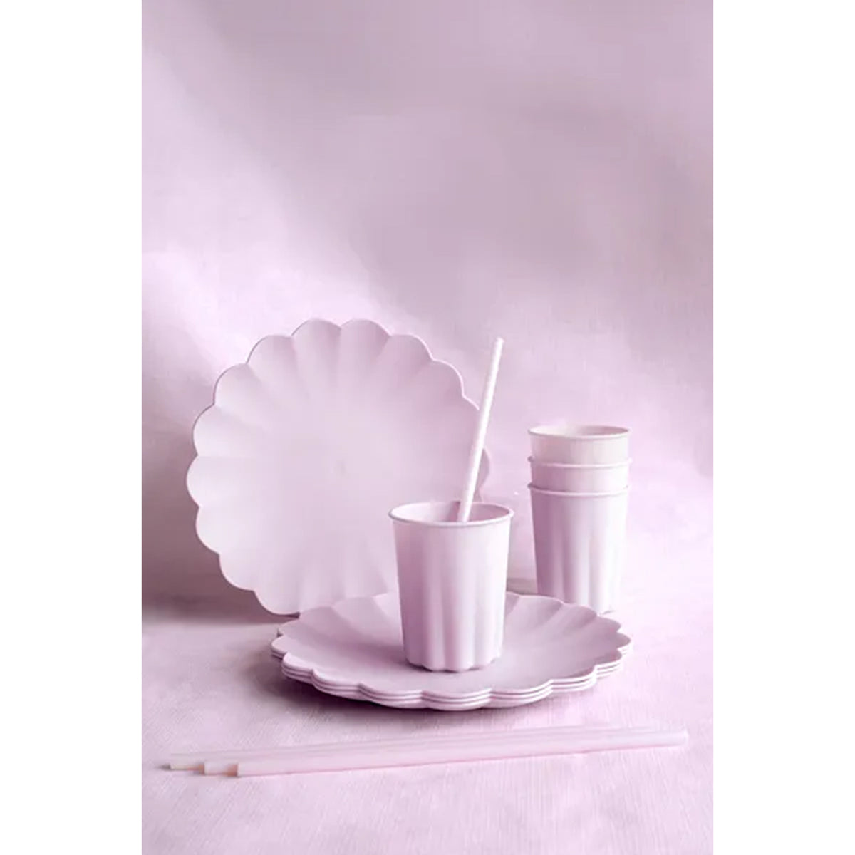 4 plastic borden - ruche - violet