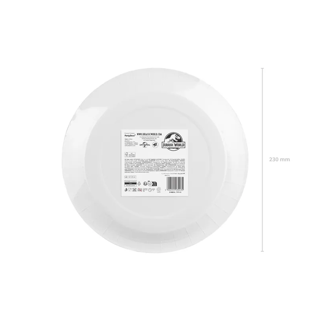 6 Kartonnen bordjes - Jurassic World - 23cm