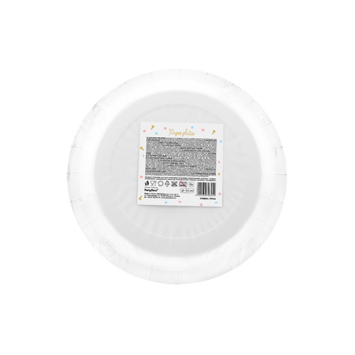 6 assiettes en carton Tendance - Ø 23 cm - Garçon ou Fille