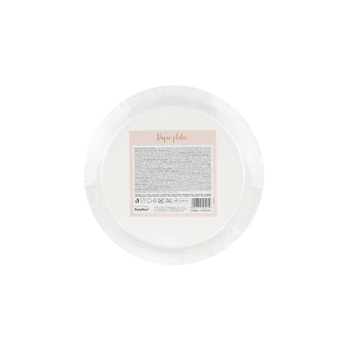 6 assiettes en carton Trend - Ø 18cm - Pois Roses