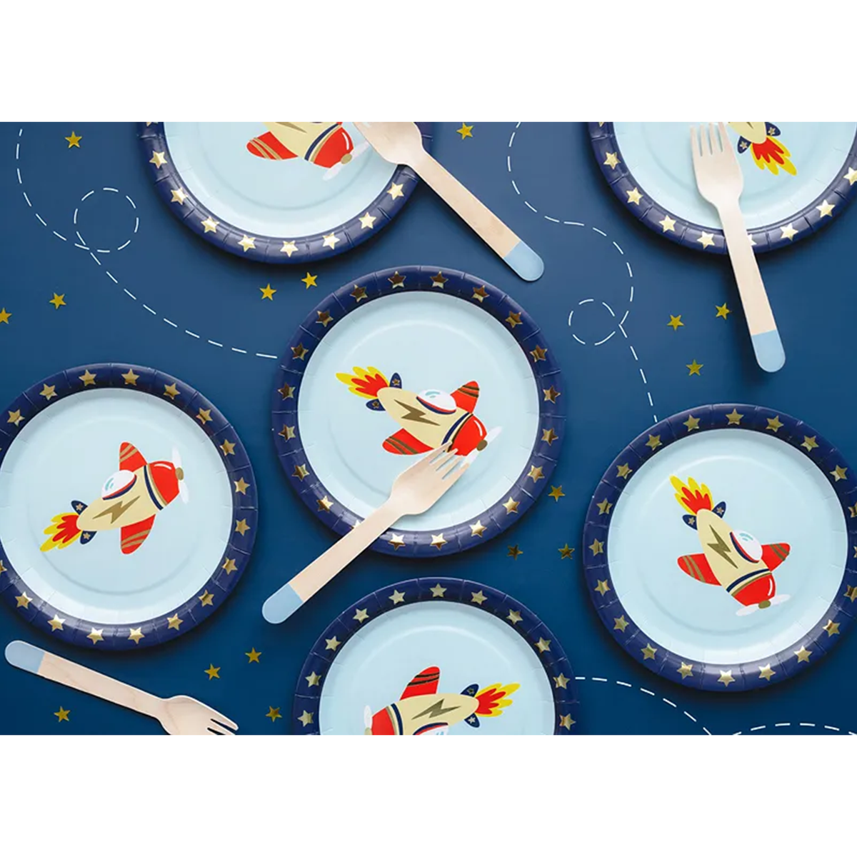 6 assiettes en carton Tendance - Ø 18cm - Plane