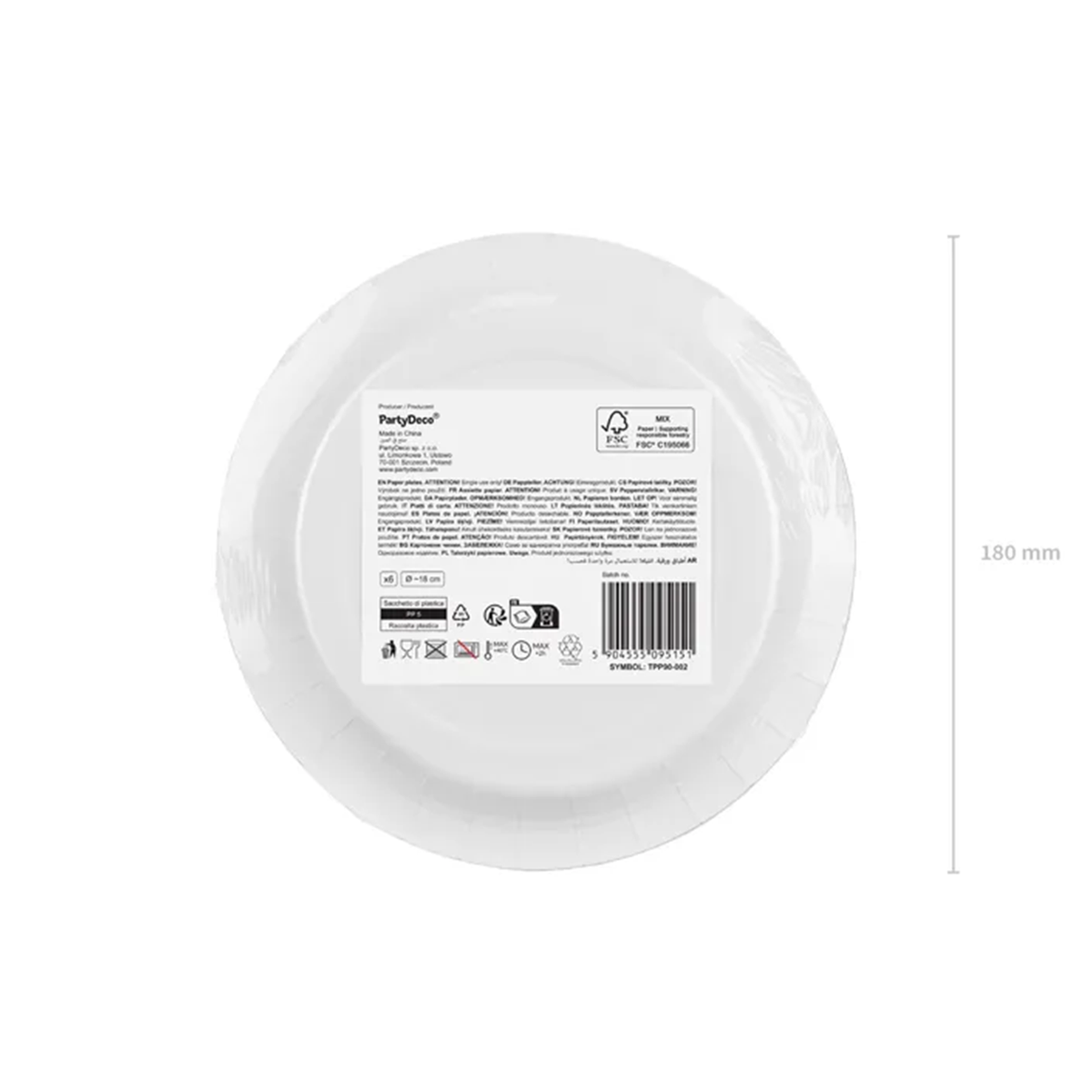 6 assiettes en carton - Lavande - 18cm