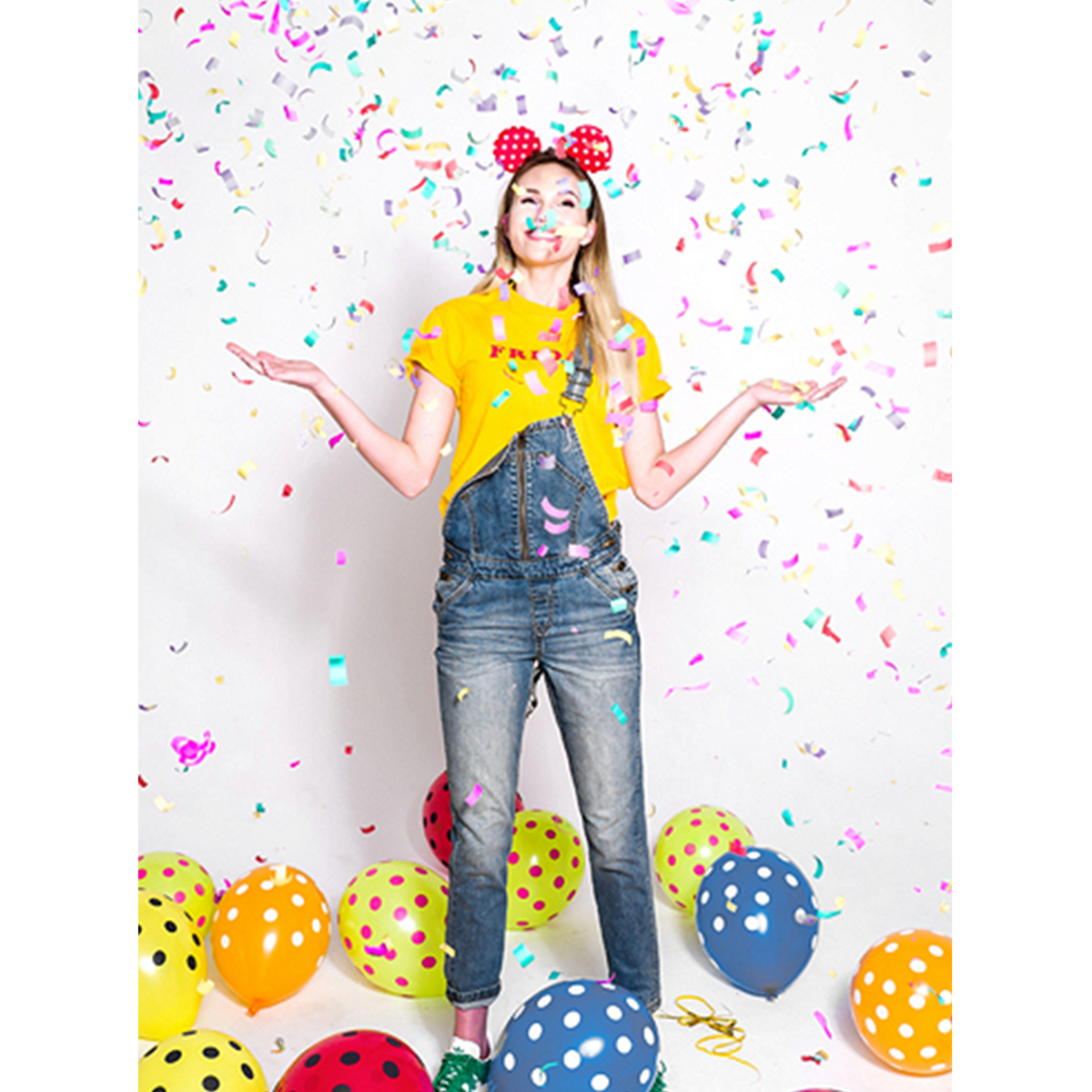 1 confetti kanon XL - 60cm - papier - slierten - bont