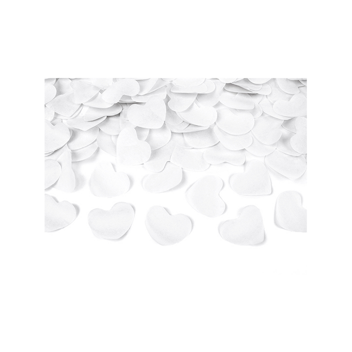 1 canon à confettis XL - 60 cm - papier - cœurs - blanc