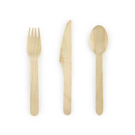 Couverts en bois - Lot de 18 - Classic