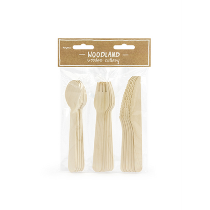 Couverts en bois - Lot de 18 - Classic