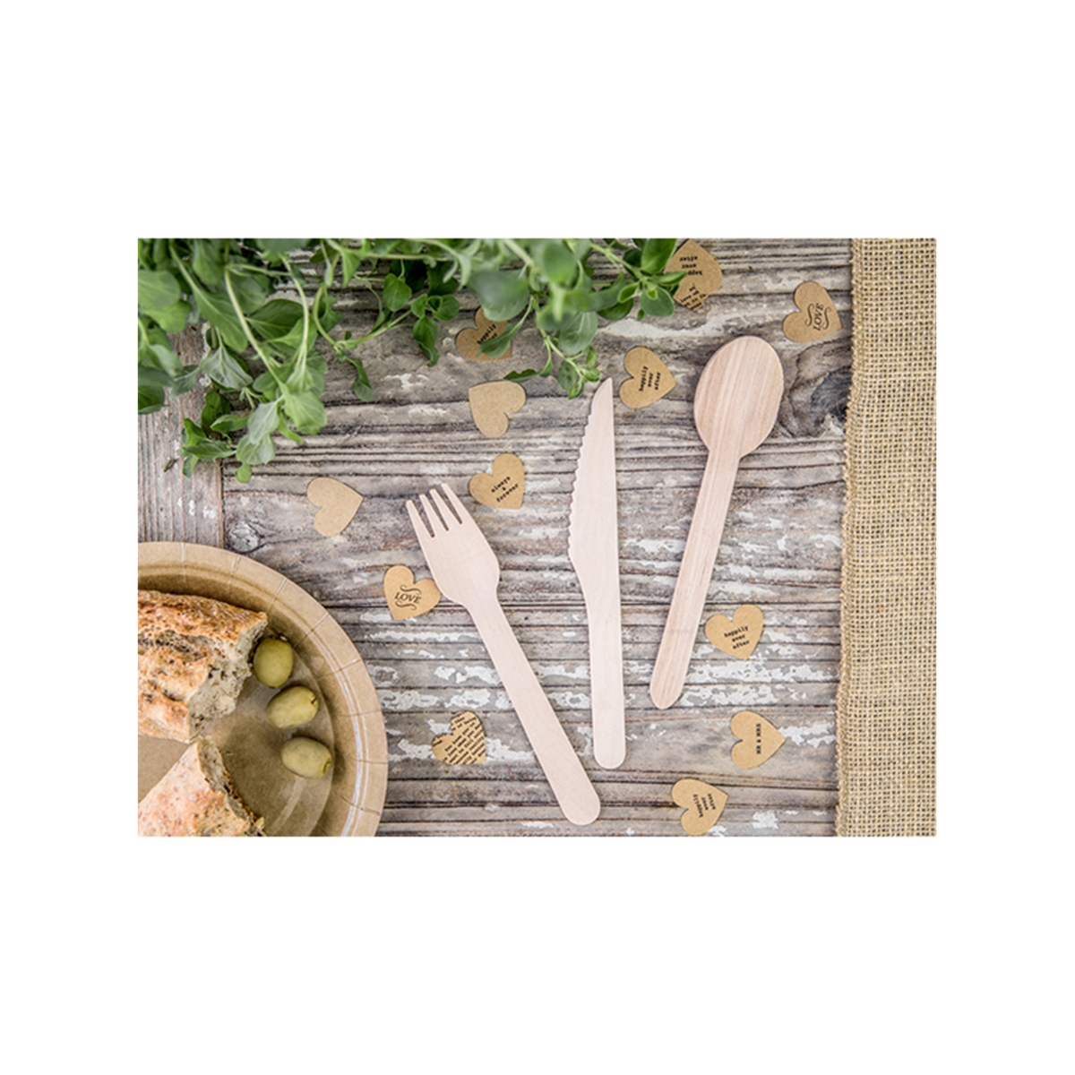 Couverts en bois - Lot de 18 - Classic