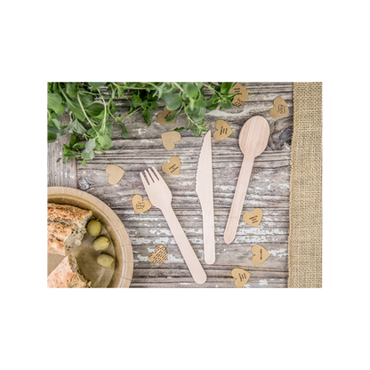 Couverts en bois - Lot de 18 - Classic