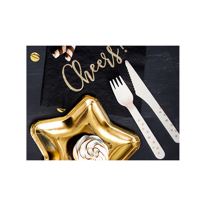 Houten bestek – 18-delige set – Stars Goud